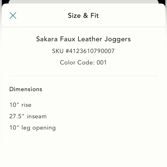 NWT new large Anthropologie sakara faux vegan leather jogger pants cocoa brown - Picture 14 of 17
